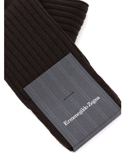 ZEGNA Brown Wool Socks