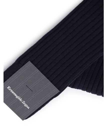 ZEGNA Navy Blue Wool Socks