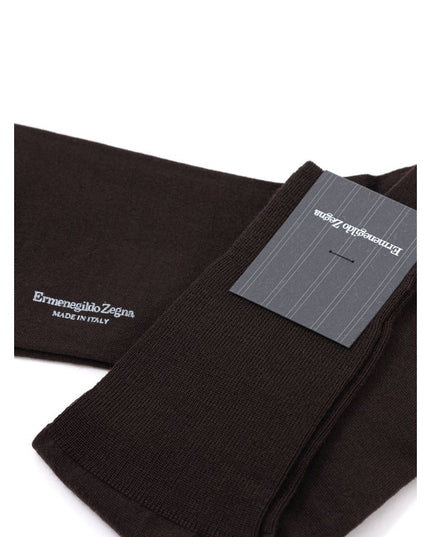 ZEGNA Brown Wool Socks
