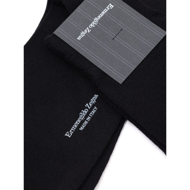 ZEGNA Black Wool Socks