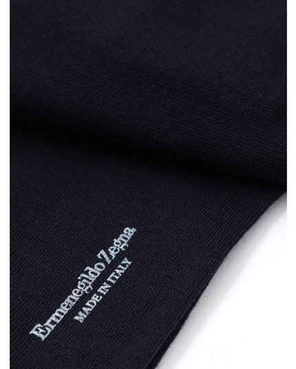 ZEGNA Navy Blue Wool Socks