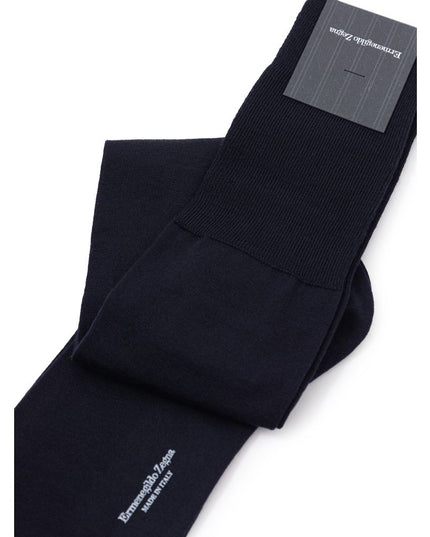 ZEGNA Navy Blue Wool Socks