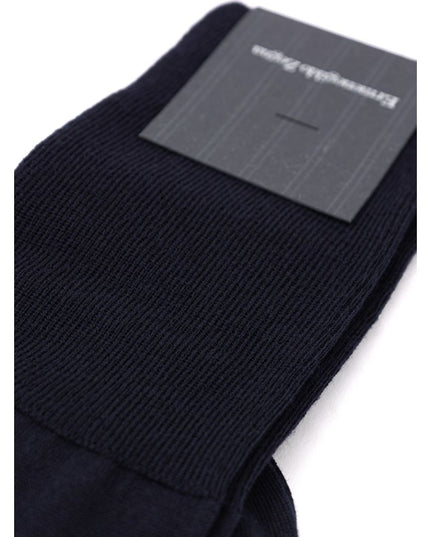 ZEGNA Navy Blue Wool Socks