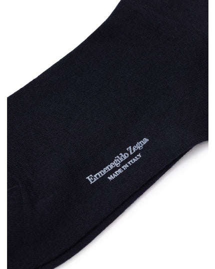 ZEGNA Navy Blue Wool Socks