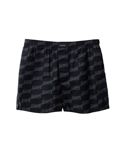Balenciaga Black Cotton Bermuda Shorts