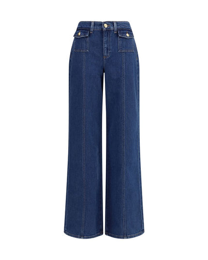 7FOR Blue Cotton High-Waisted Jean