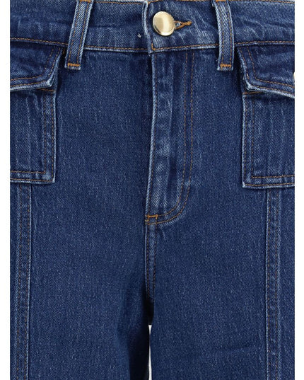 7FOR Blue Cotton High-Waisted Jean