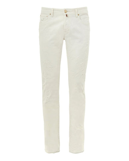 Jacob Cohen White Cotton Skinny Jeans