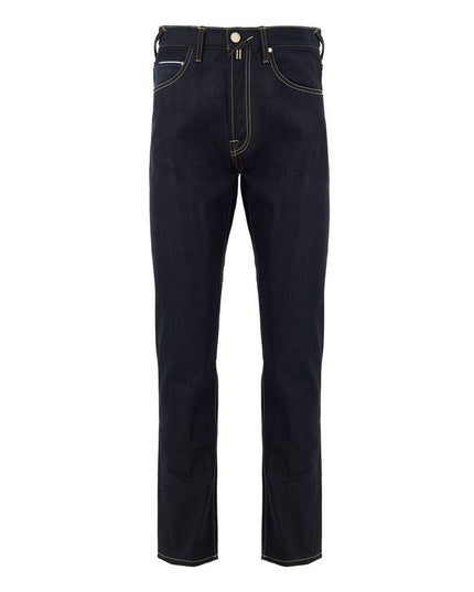 Jacob Cohen Blue Polyester Tapered Jean