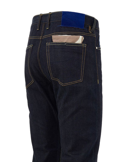 Jacob Cohen Blue Polyester Tapered Jean