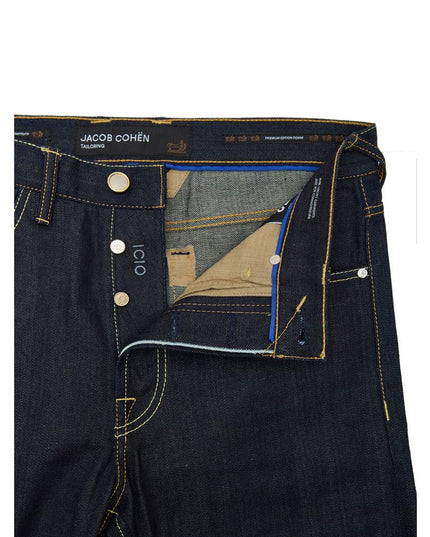 Jacob Cohen Blue Polyester Tapered Jean