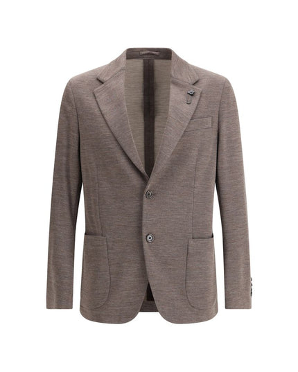 Lardini Brown Fleece Wool Blazer