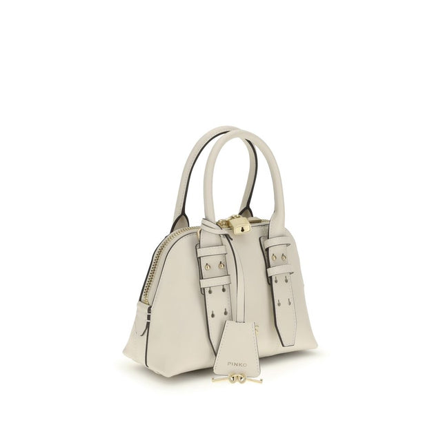 PINKO White Calf Leather Bos Taurus Handbag