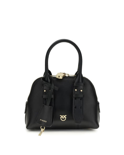 PINKO Black Calf Leather Bos Taurus Handbag