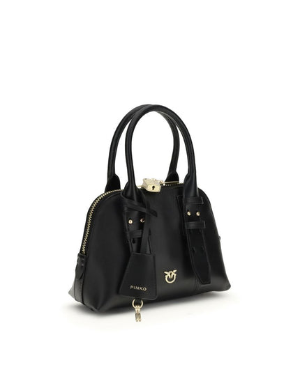 PINKO Black Calf Leather Bos Taurus Handbag