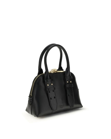 PINKO Black Calf Leather Bos Taurus Handbag