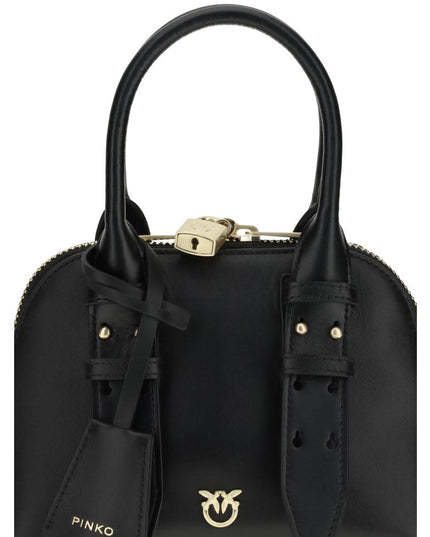 PINKO Black Calf Leather Bos Taurus Handbag