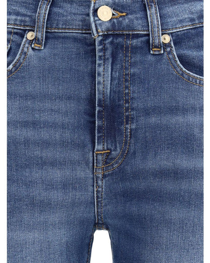 7FOR Blue Cotton Relaxed Fit Jeans