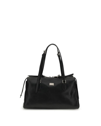 Dolce & Gabbana Black Calf Leather Bos Taurus Shoulder Bag