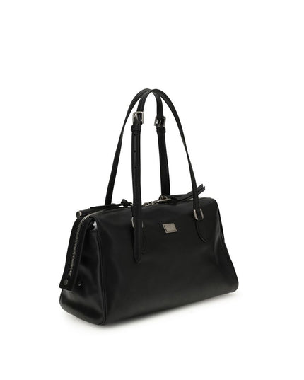 Dolce & Gabbana Black Calf Leather Bos Taurus Shoulder Bag