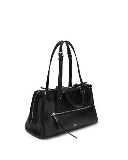 Dolce & Gabbana Black Calf Leather Bos Taurus Shoulder Bag