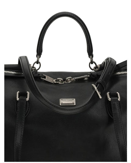 Dolce & Gabbana Black Calf Leather Bos Taurus Shoulder Bag