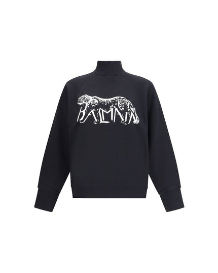 Balmain Black Cotton Sweatshirt