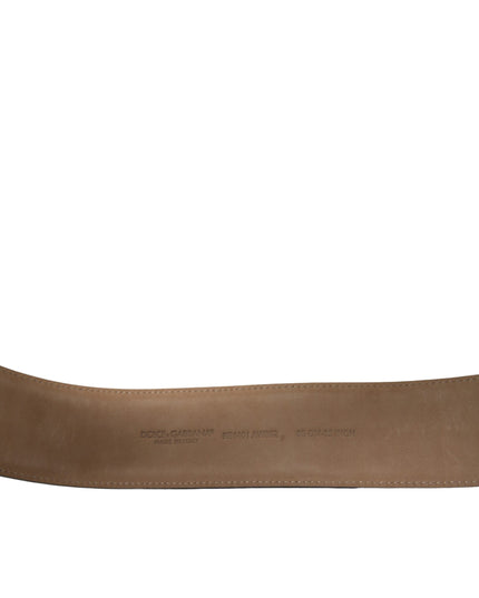 Dolce & Gabbana Black Leather Classic Metal Oval Buckle Belt