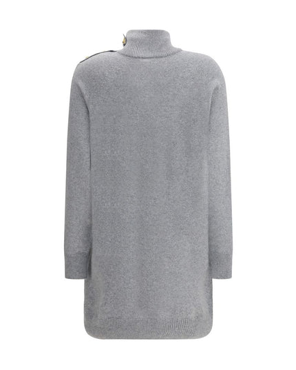 Balmain Gray Cashmere Casual Dress