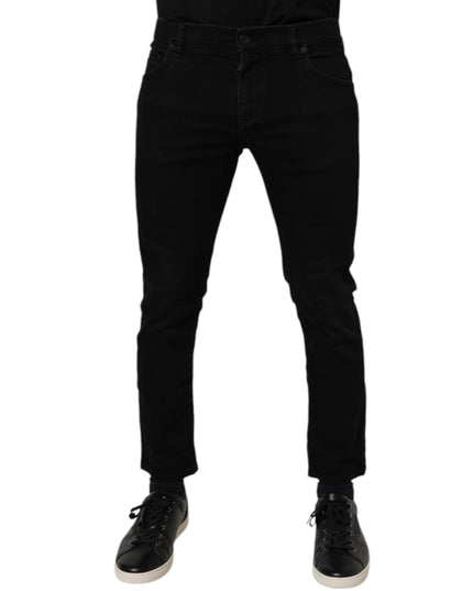 Dolce & Gabbana Black Cotton Stretch Skinny Men Denim Jeans
