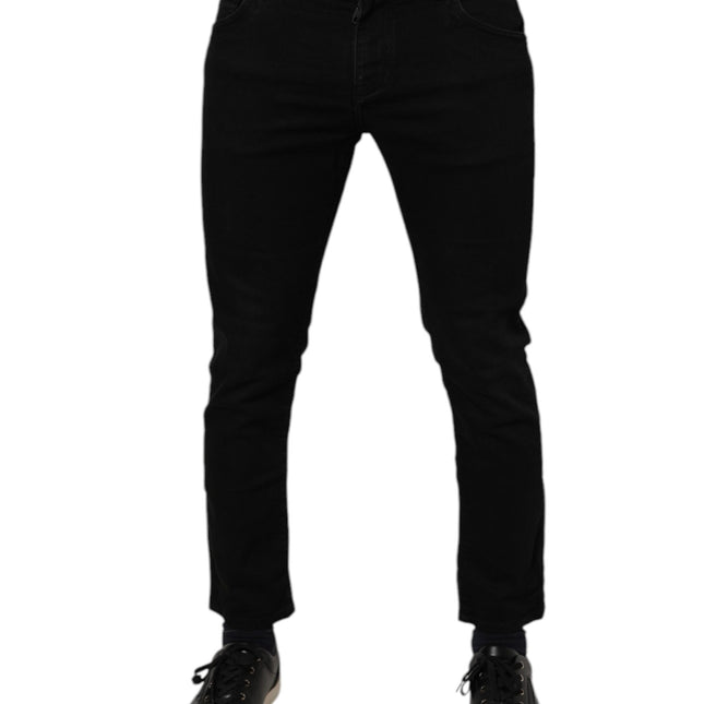 Dolce & Gabbana Black Cotton Stretch Skinny Men Denim Jeans