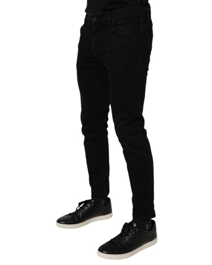 Dolce & Gabbana Black Cotton Stretch Skinny Men Denim Jeans