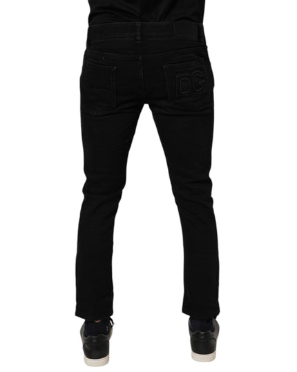 Dolce & Gabbana Black Cotton Stretch Skinny Men Denim Jeans