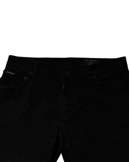 Dolce & Gabbana Black Cotton Stretch Skinny Men Denim Jeans