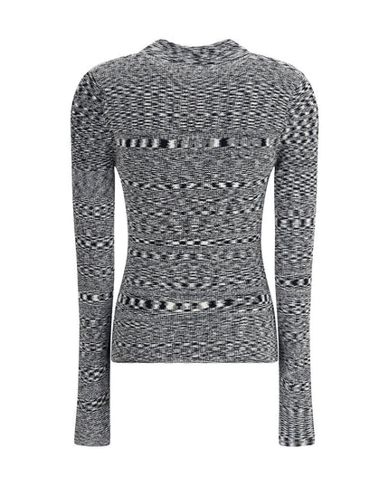 Ganni Black Viscose Polo Shirt