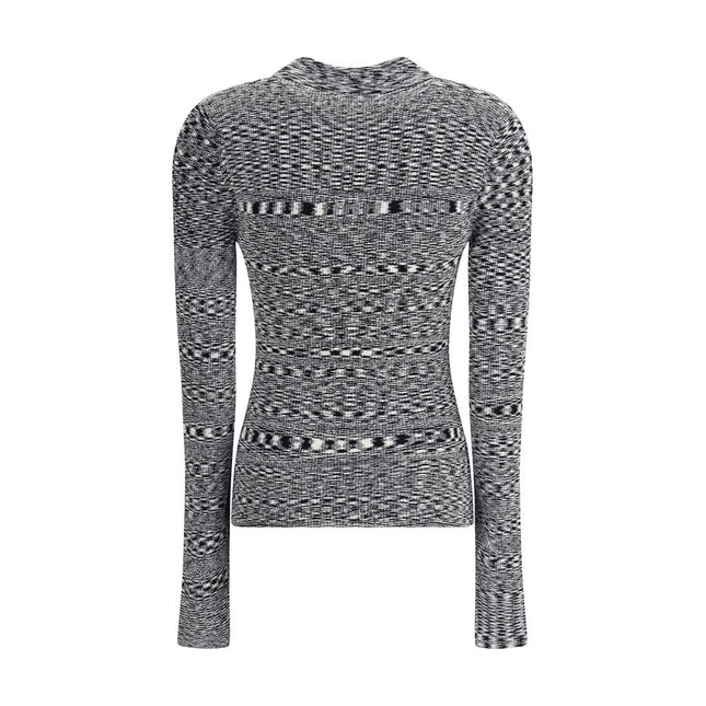 Ganni Black Viscose Polo Shirt