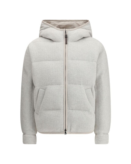 Brunello Cucinelli Gray Cashmere Full-Length Jacket