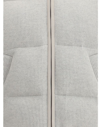 Brunello Cucinelli Gray Cashmere Full-Length Jacket