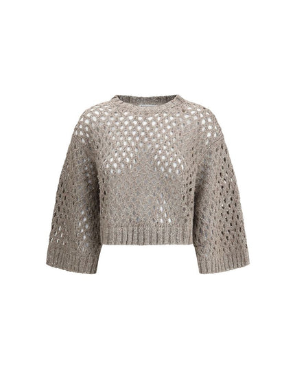 Brunello Cucinelli Brown Silk Sweatshirt