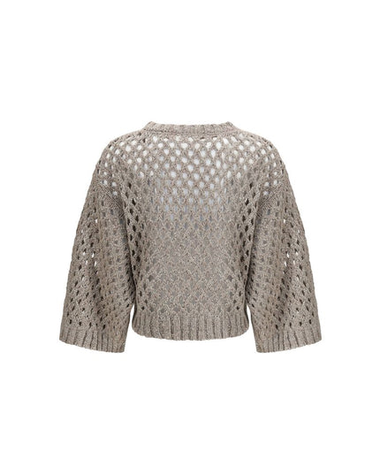 Brunello Cucinelli Brown Silk Sweatshirt