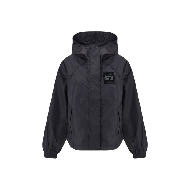 Ganni Black Nylon Shell Jacket