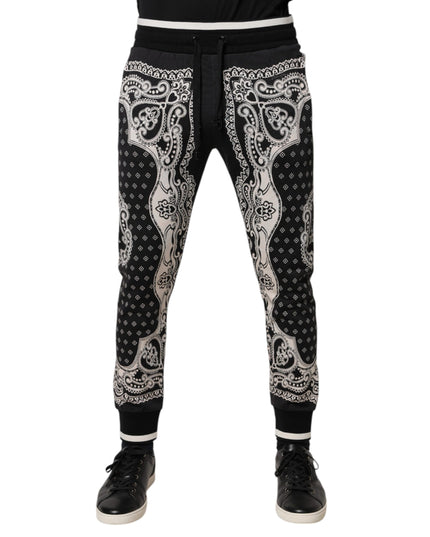 Dolce & Gabbana Black Cotton Bandana Jogger Sweatpants Pants