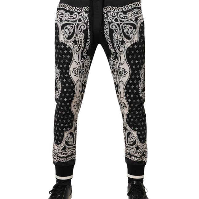 Dolce & Gabbana Black Cotton Bandana Jogger Sweatpants Pants