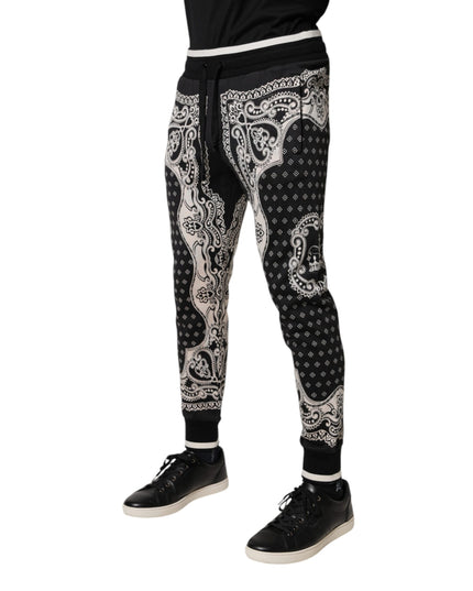 Dolce & Gabbana Black Cotton Bandana Jogger Sweatpants Pants