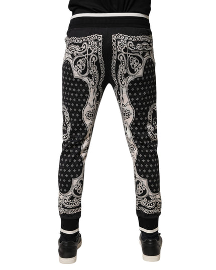 Dolce & Gabbana Black Cotton Bandana Jogger Sweatpants Pants
