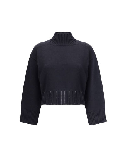 Fabiana Filippi Black Fleece Wool Sweater