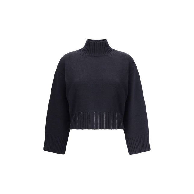 Fabiana Filippi Black Fleece Wool Sweater