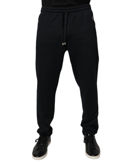 Dolce & Gabbana Black Cotton Men Jogger Sweatpants Pants