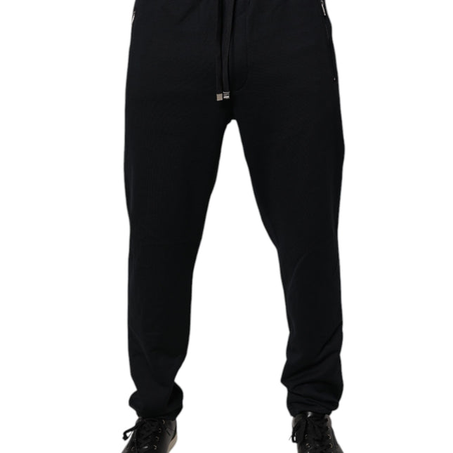 Dolce & Gabbana Black Cotton Men Jogger Sweatpants Pants