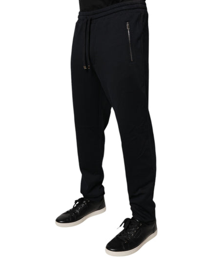 Dolce & Gabbana Black Cotton Men Jogger Sweatpants Pants